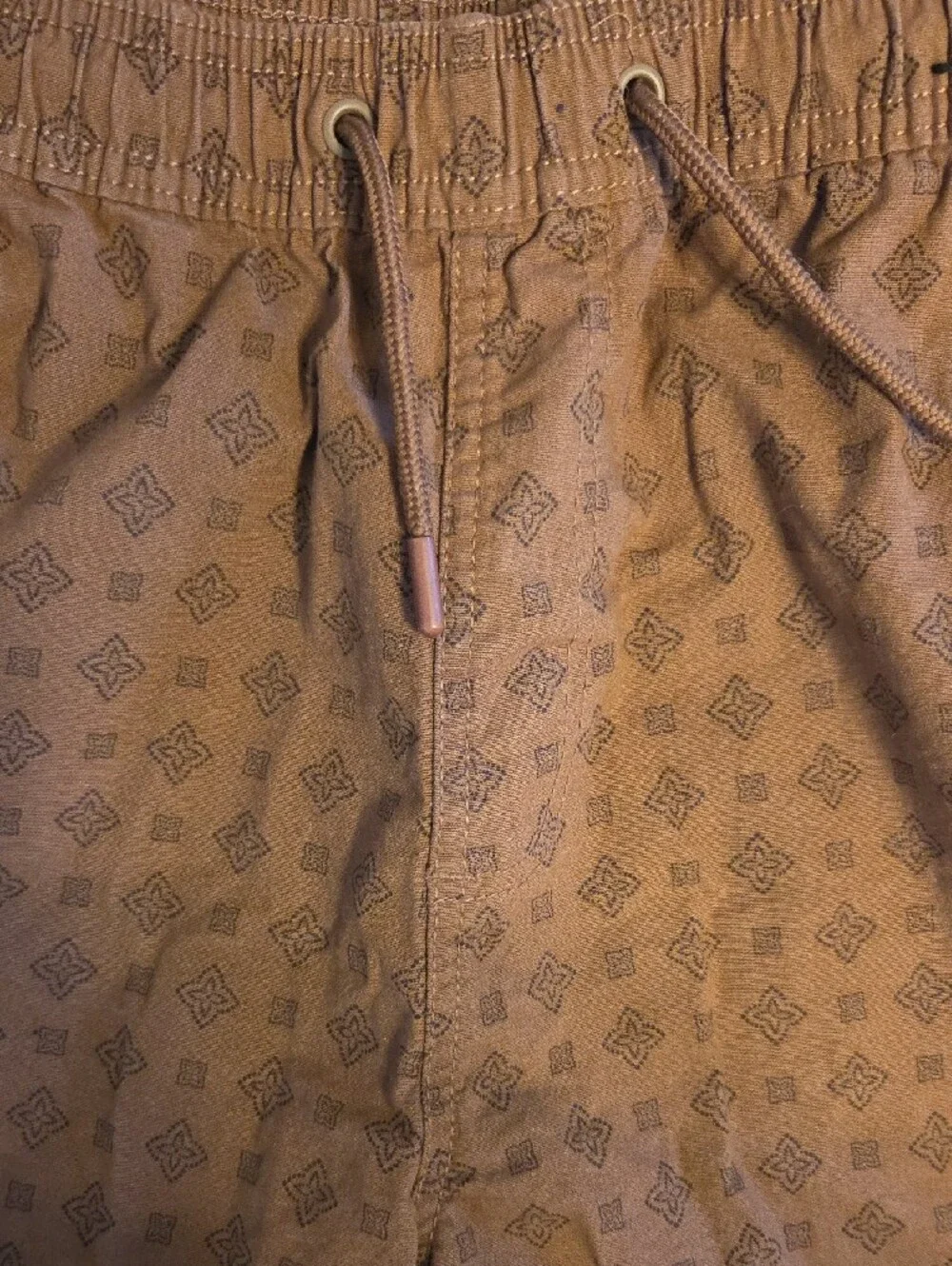 Michael Brandon Brown Geometric Print Shorts